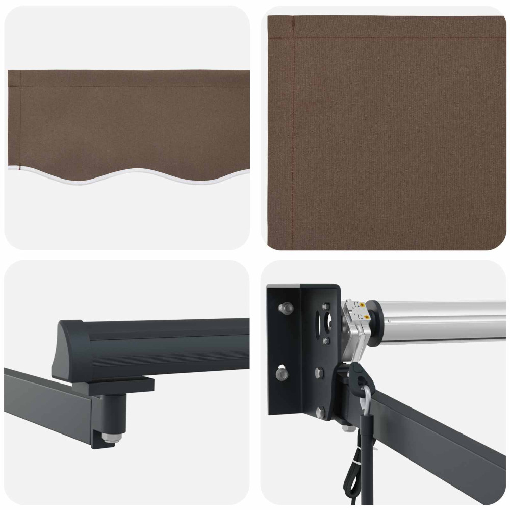 Produktbild för Markis Taupe 3,5 x 2,5 m Polyester och metall