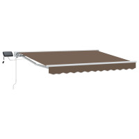 Produktbild för Manuell markisram med LED-lampor Taupe 3,5 x 2,5 m