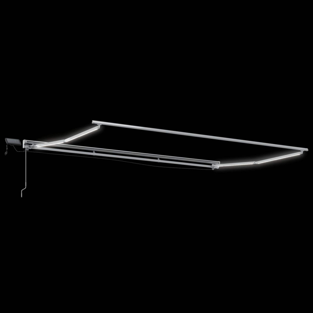 Produktbild för Manuell markisram med LED-lampor Taupe 3,5 x 2,5 m