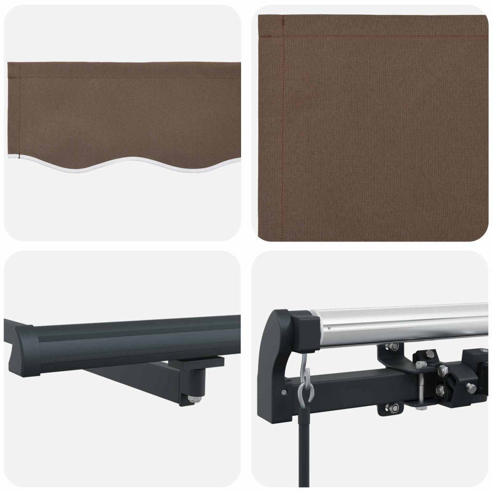 Produktbild för Utdragbar markis Taupe 400 × 300 cm Duk och Aluminium
