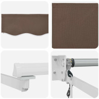 Produktbild för Markis Taupe 4 × 3 m Polyester och metall