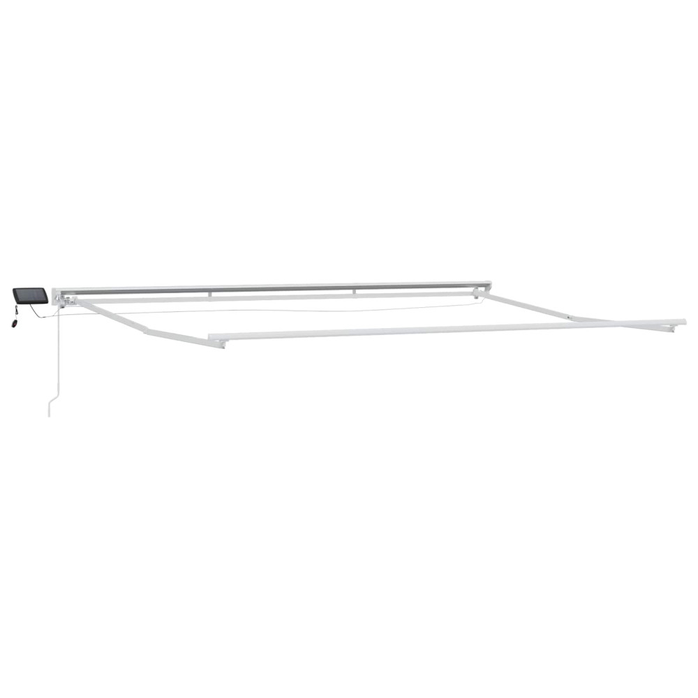 Produktbild för Manuell markisram med LED-lampor Taupe 4 × 3 m
