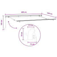 Produktbild för Utdragbar markis Taupe 400 × 350 cm Polyester och aluminium