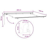 Produktbild för Utdragbar markis Taupe 400 × 350 cm Duk och Aluminium