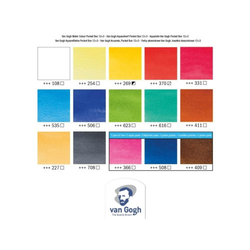 Van Gogh Van Gogh Watercolour pocket box basic colours | 12 half pans...