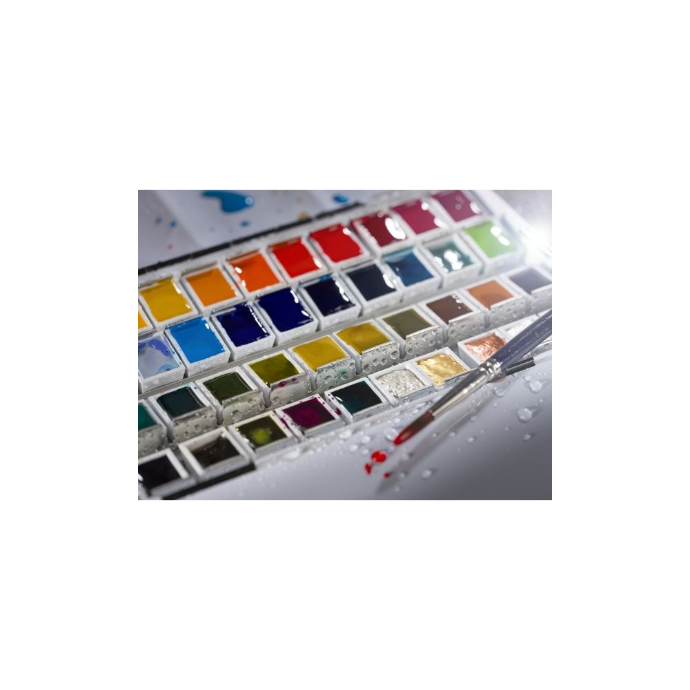 Produktbild för Van Gogh Watercolour pocket box basic colours | 12 half pans...