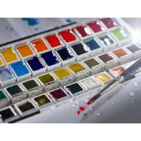 Produktbild för Van Gogh Watercolour pocket box basic colours | 12 half pans...