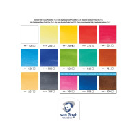Produktbild för Van Gogh Watercolour pocket box basic colours | 12 half pans...