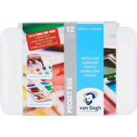 Produktbild för Van Gogh Watercolour pocket box basic colours | 12 half pans...