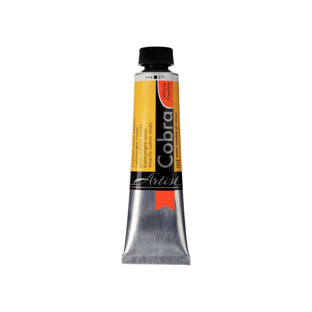 Produktbild för Cobra Artist vattenblandbar oljefärg tub Cadmium Yellow Medi...