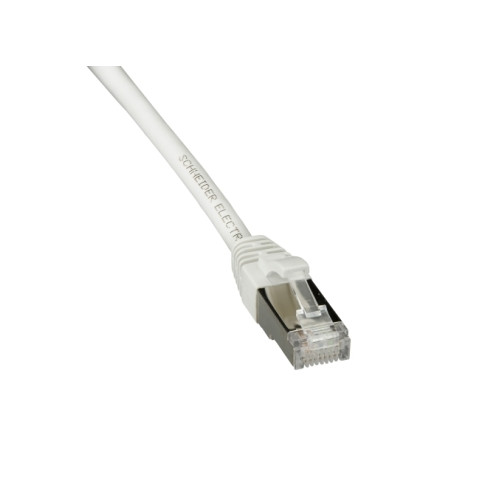SCHNEIDER ELECTRIC Patchkabel Cat.6A S/FTP 28AWG 0,5 m vit LSZH-kåpa med helgju...