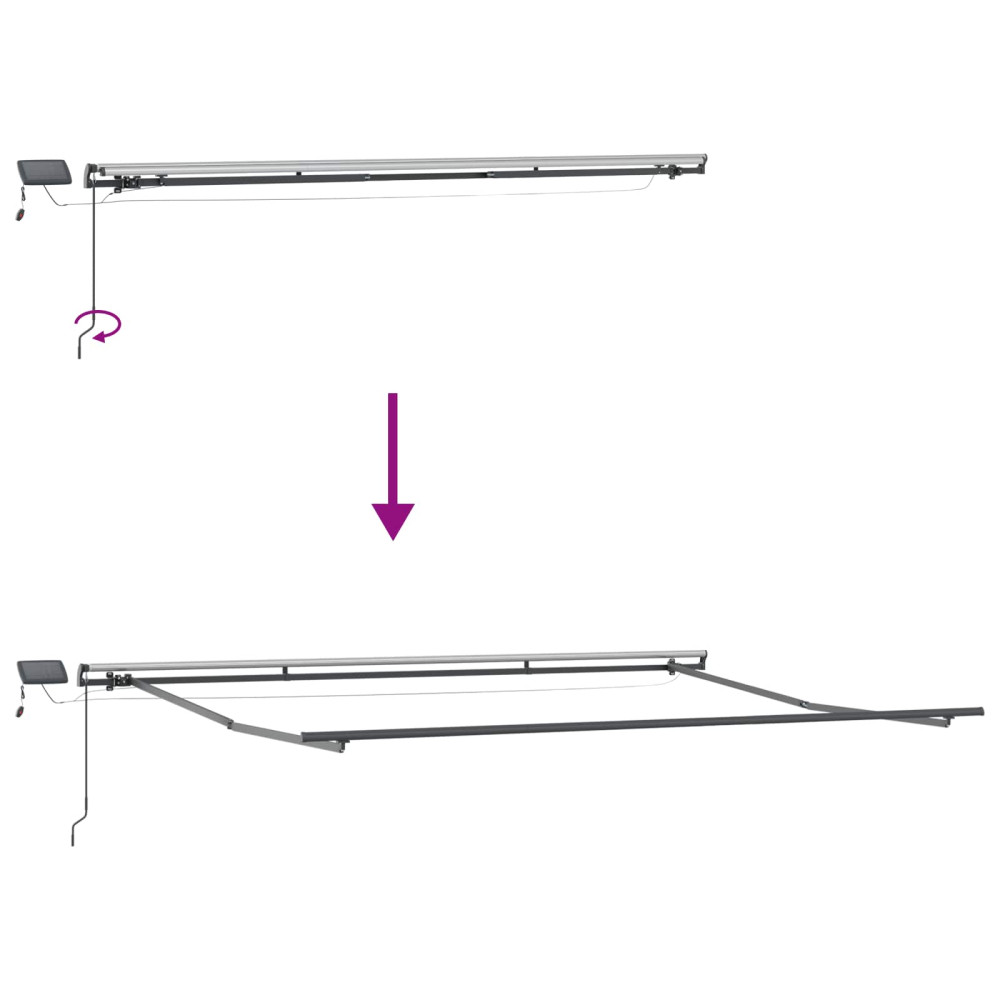 Produktbild för Utdragbar markis Flerfärgsdesign 500 × 350 cm Duk och Aluminium
