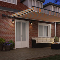 Produktbild för Utdragbar markis Flerfärgsdesign 500 × 350 cm Duk och Aluminium