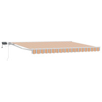 Produktbild för Manuell markisram med LED-lampor Blå, Orange, Vit 5 × 3,5 m