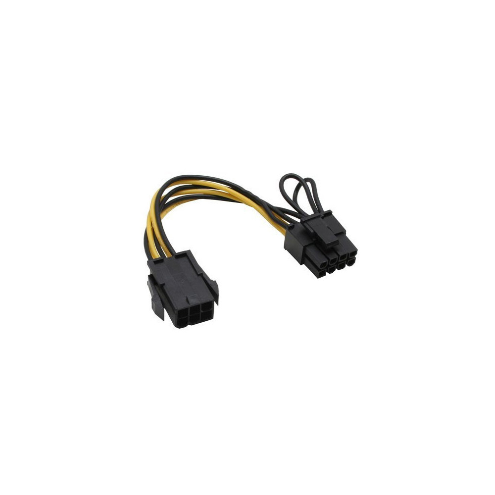 Produktbild för InLine - strömadapter - 6-stifts PCIe-ström till 8-stifts PCIe-ström - 10 cm