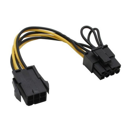 Inline InLine - strömadapter - 6-stifts PCIe-ström till 8-stifts PCIe-ström - 10 cm