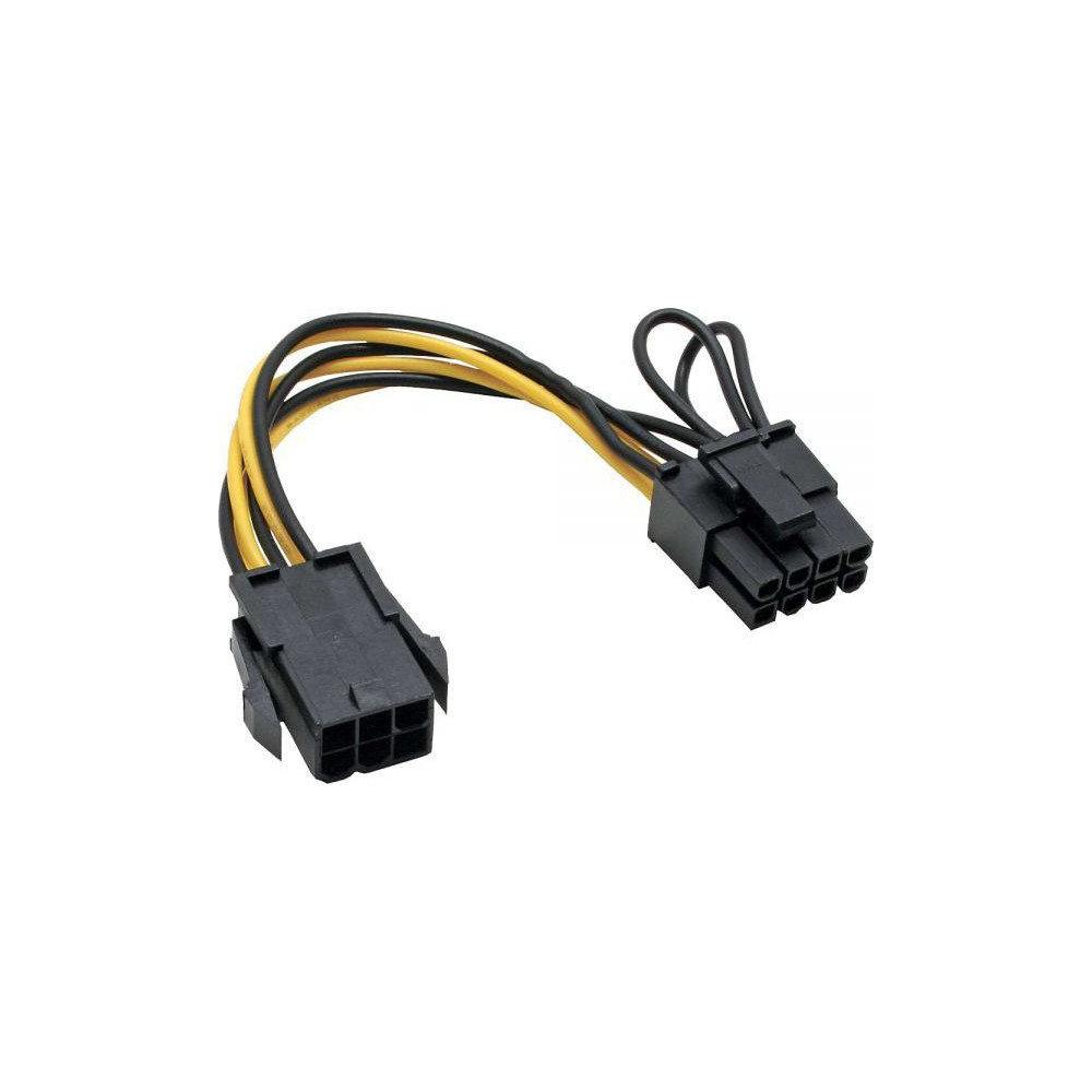 Produktbild för InLine - strömadapter - 6-stifts PCIe-ström till 8-stifts PCIe-ström - 10 cm
