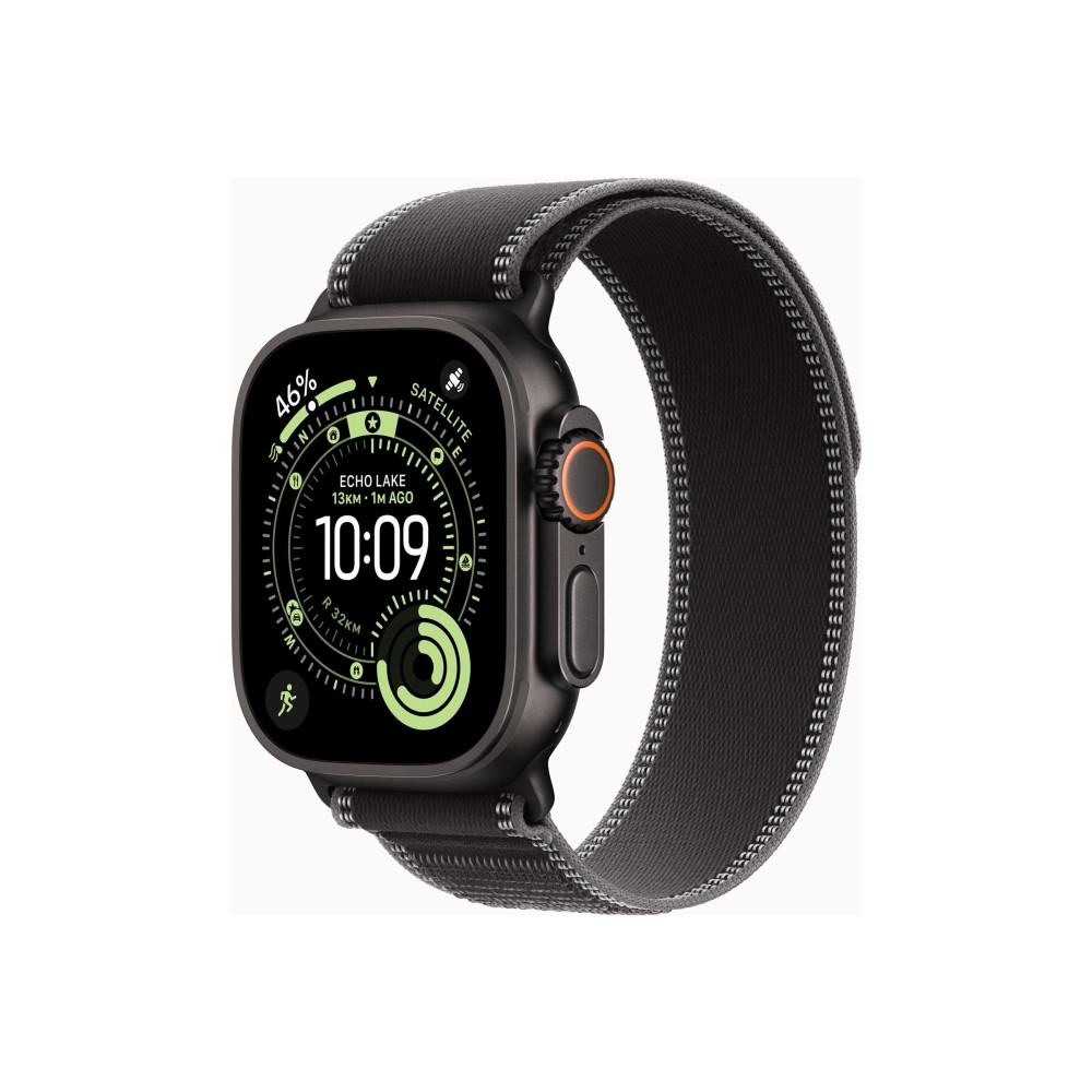Produktbild för Apple Watch Ultra 3 - svart titan - Ja smart klocka med Trail Loop - svart/kolsvart - 64 GB