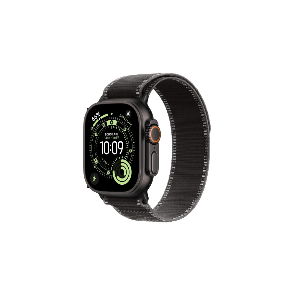 Produktbild för Apple Watch Ultra 3 - svart titan - Ja smart klocka med Trail Loop - svart/kolsvart - 64 GB