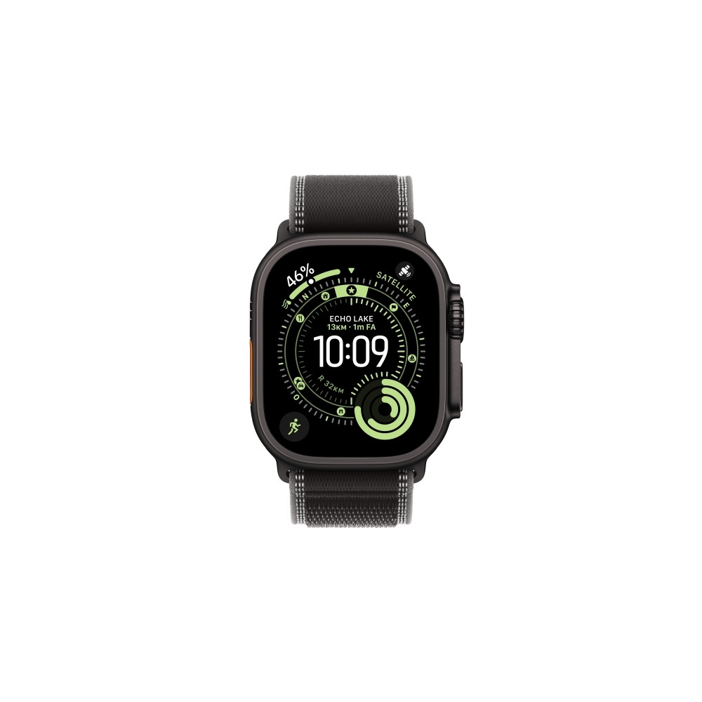 Produktbild för Apple Watch Ultra 3 - svart titan - Ja smart klocka med Trail Loop - svart/kolsvart - 64 GB