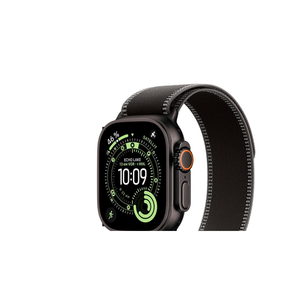 Produktbild för Apple Watch Ultra 3 - svart titan - Ja smart klocka med Trail Loop - svart/kolsvart - 64 GB