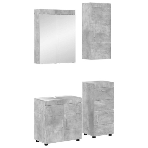 vidaXL Badrumsmöbelset TULUM 4 pcs Betonggrå 60 x 34 x 63 cm