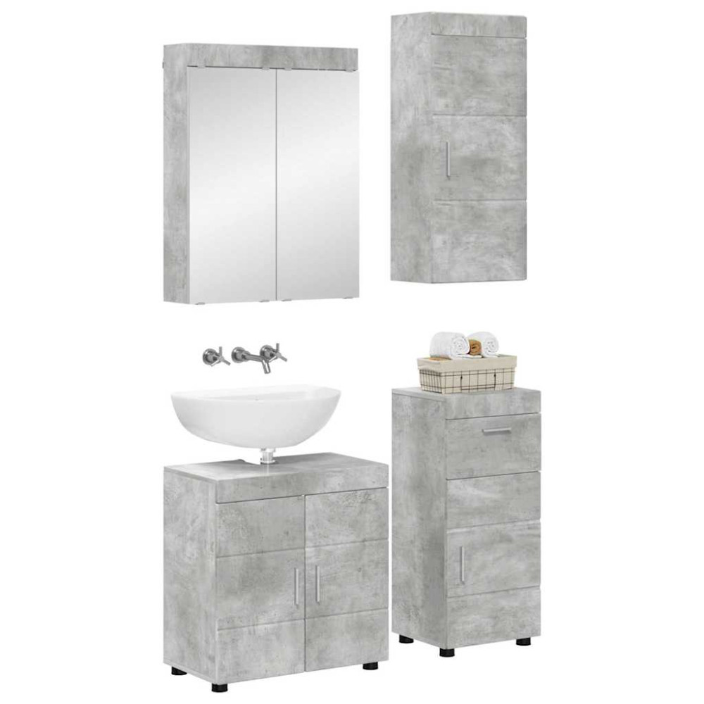 Produktbild för Badrumsmöbelset TULUM 4 pcs Betonggrå 60 x 34 x 63 cm