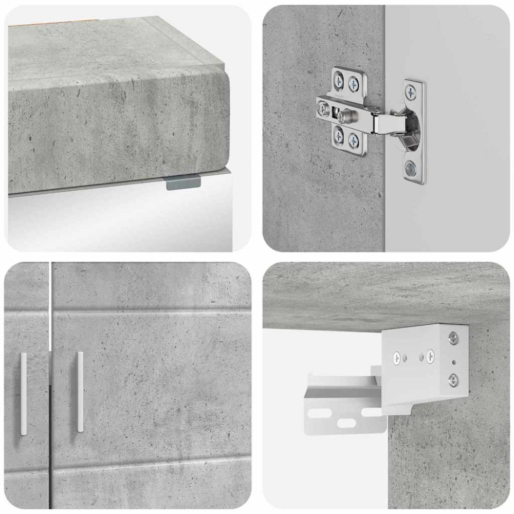 Produktbild för Badrumsmöbelset TULUM 4 pcs Betonggrå 60 x 34 x 63 cm