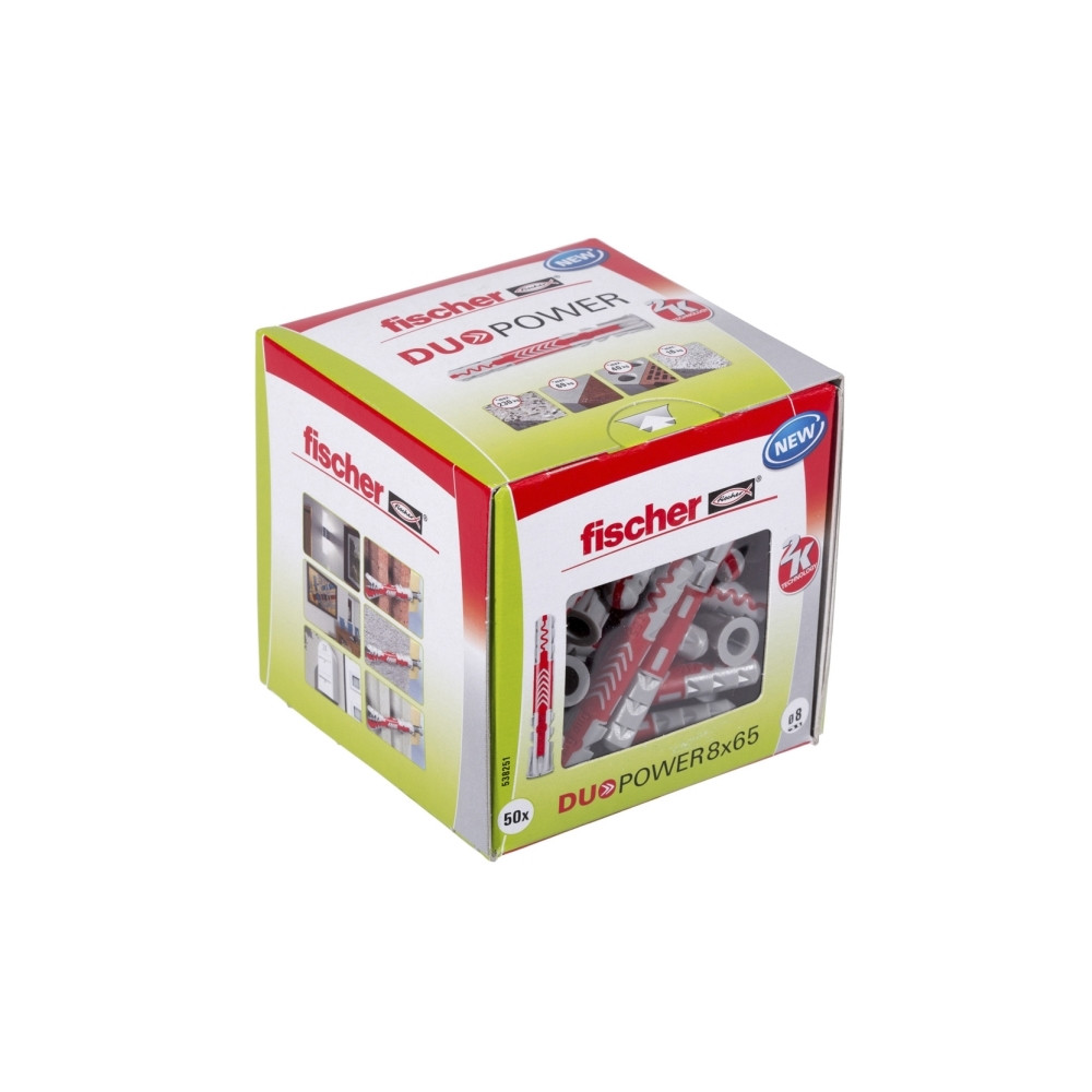 Produktbild för Fischer DUOPOWER 8 x 65, Expansionsankare, Betong, Metall, G...