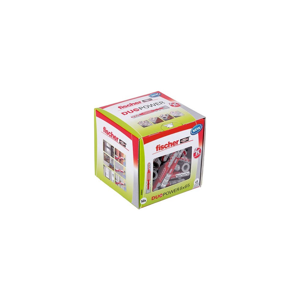 Produktbild för Fischer DUOPOWER 8 x 65, Expansionsankare, Betong, Metall, G...