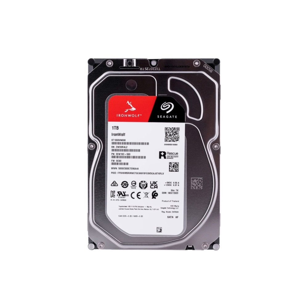 Produktbild för Seagate IronWolf ST1000VN008 - hårddisk - 1 TB - SATA 6Gb/s