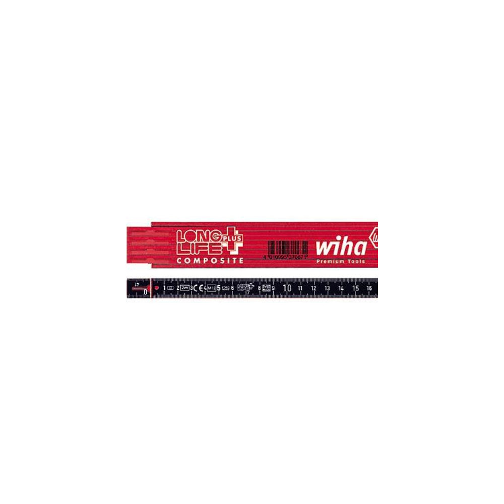 Produktbild för Wiha fiberförstärkt tumstock Longlife® 2 m metrisk, 10 delst...