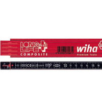 Produktbild för Wiha fiberförstärkt tumstock Longlife® 2 m metrisk, 10 delst...