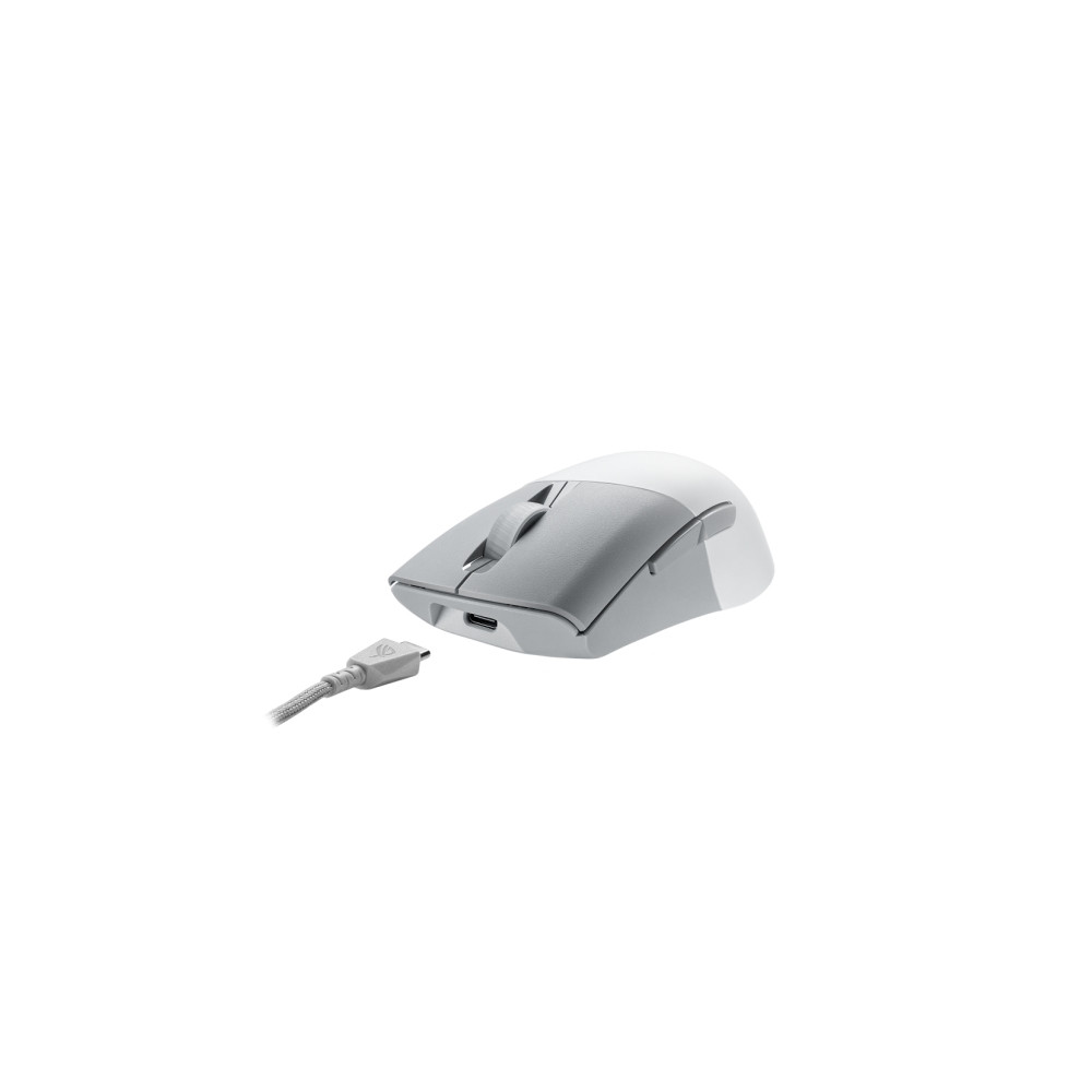 Produktbild för ASUS ROG Keris Wireless AimPoint - mus - 2.4 GHz, USB 2.0, Bluetooth 5.1 LE - månskensvit