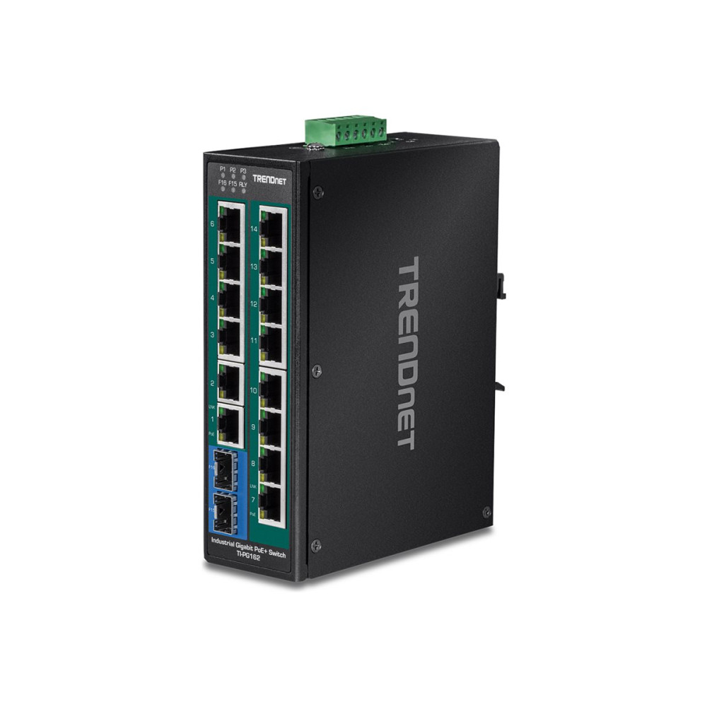 Produktbild för TRENDnet TI-PG162 - Industrial - switch - 16 portar - ohanterad - TAA-kompatibel