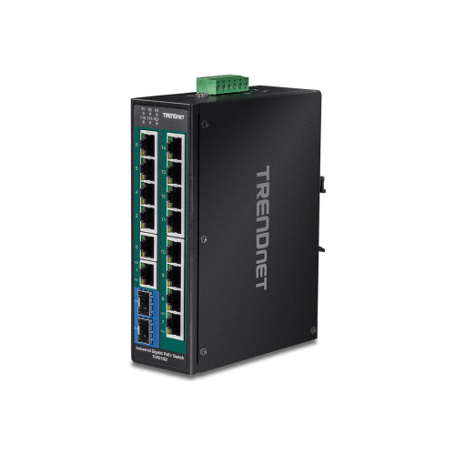 TRENDnet TRENDnet TI-PG162 - Industrial - switch - 16 portar - ohanterad - TAA-kompatibel