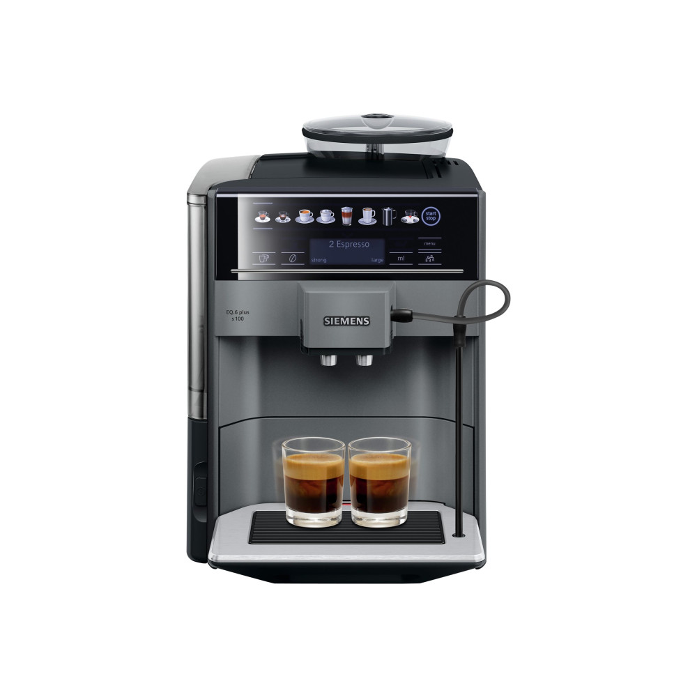 Produktbild för Siemens EQ.6 plus s100 TE651209RW - automatisk kaffekokare med mjölkskummare - 15 bar - svart