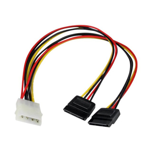 StarTech.com StarTech.com 12in LP4 to 2x SATA Power Y Cable Adapter - Molex to to Dual SATA Power Adapter Splitter - strömadapter - 4 pin intern effekt till SATA-ström