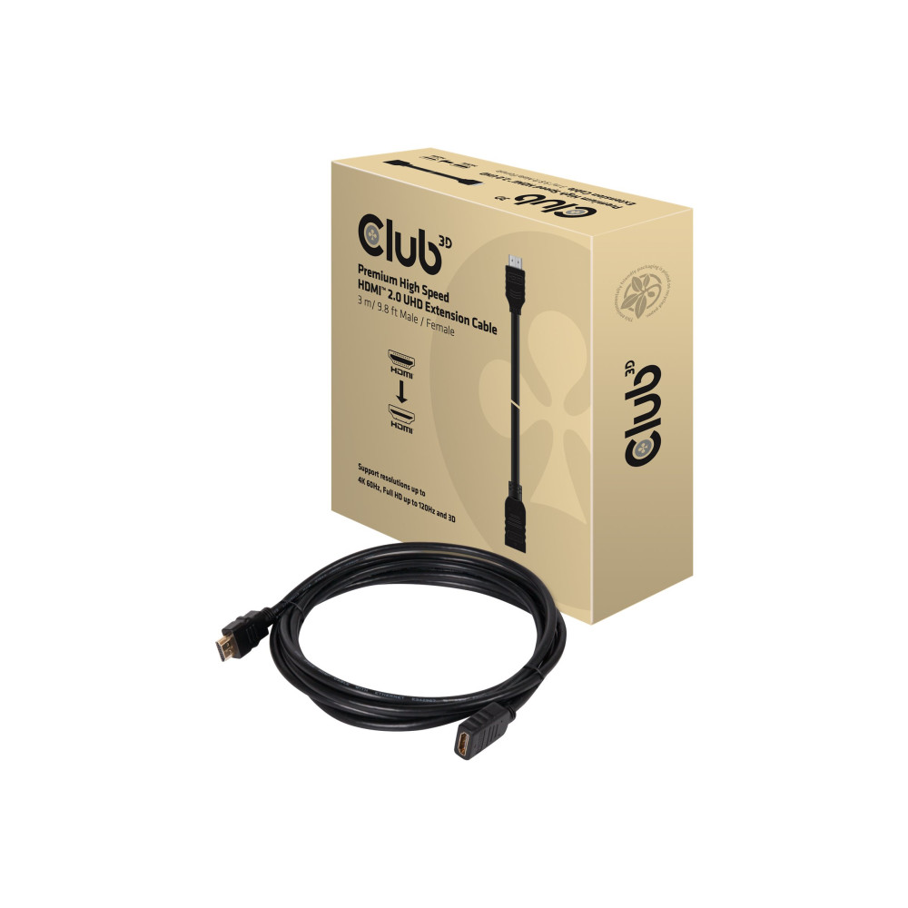 Produktbild för Club 3D CAC-1321 - HDMI-förlängningskabel - 3 m