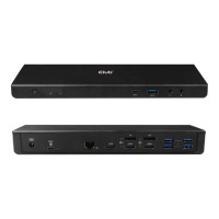 Produktbild för Club 3D SenseVision Connect USB C 3.2 Gen1 Universal Triple 4K Charging Dock - dockningsstation - USB-C 3.2 - 3 x HDMI, 2 x DP - 1GbE