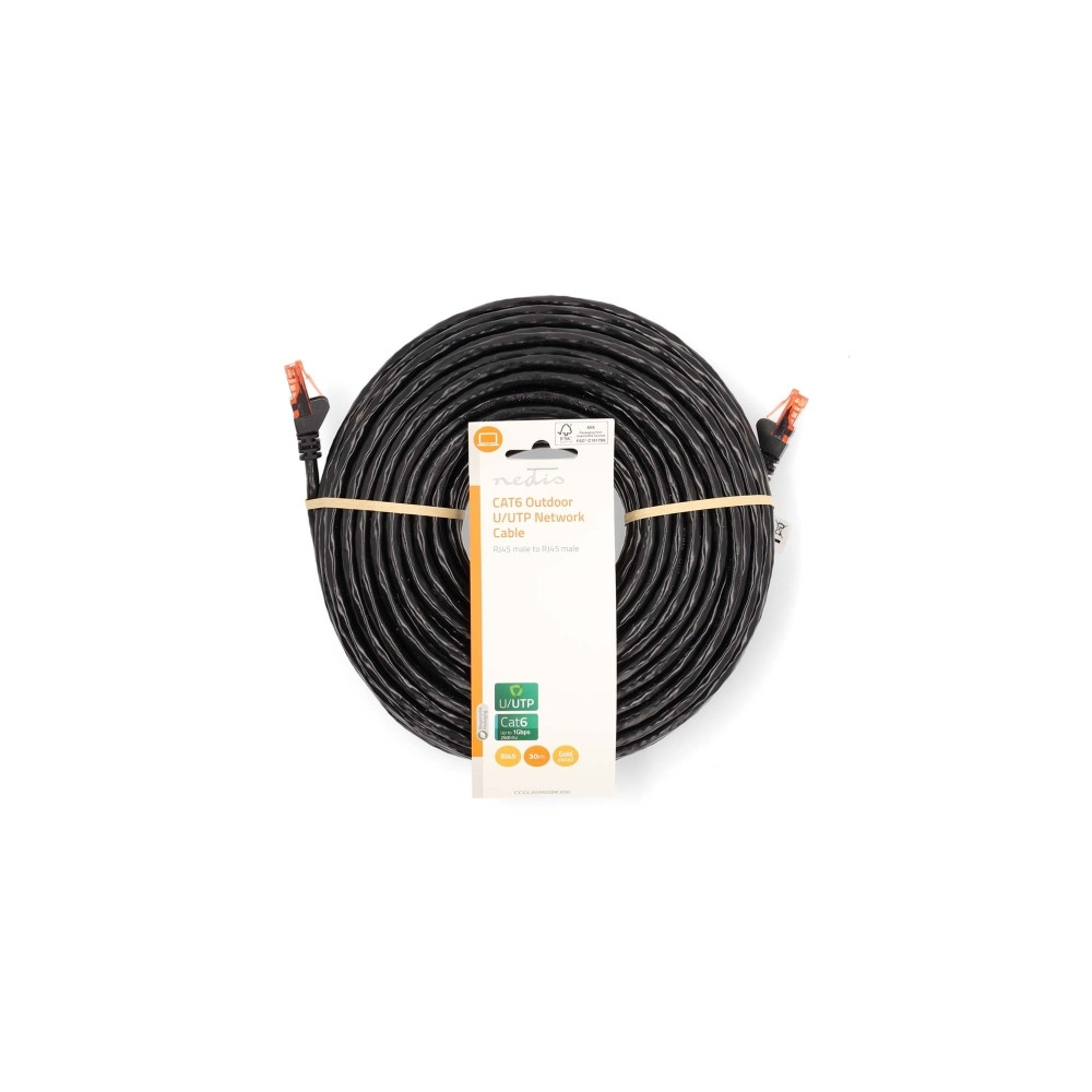 Produktbild för Nedis patch-kabel - 30 m - svart