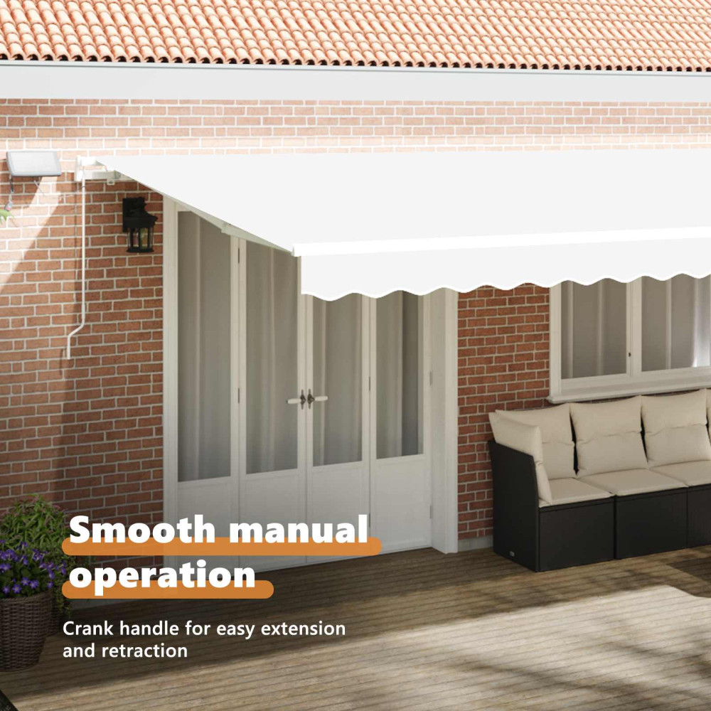 Produktbild för Utdragbar markis Vit 600 × 350 cm Duk och Aluminium