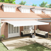 Produktbild för Utdragbar markis Vit 600 × 350 cm Duk och Aluminium
