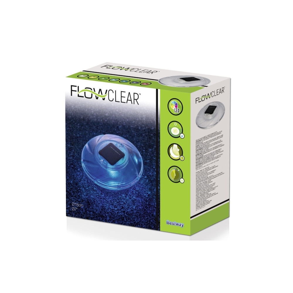 Produktbild för Bestway Flowclear - svävande lampa - LED - 7 färger - soldriven