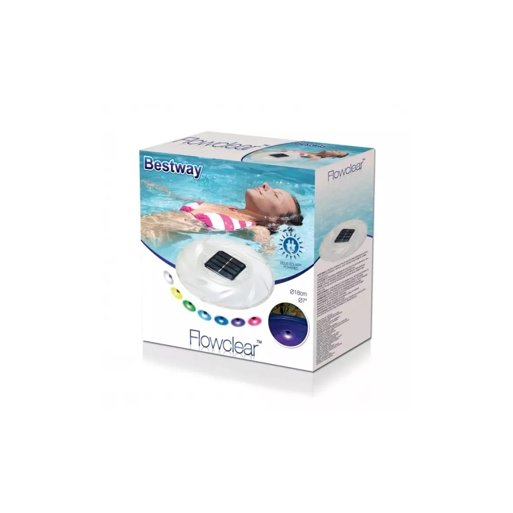 Produktbild för Bestway Flowclear - svävande lampa - LED - 7 färger - soldriven