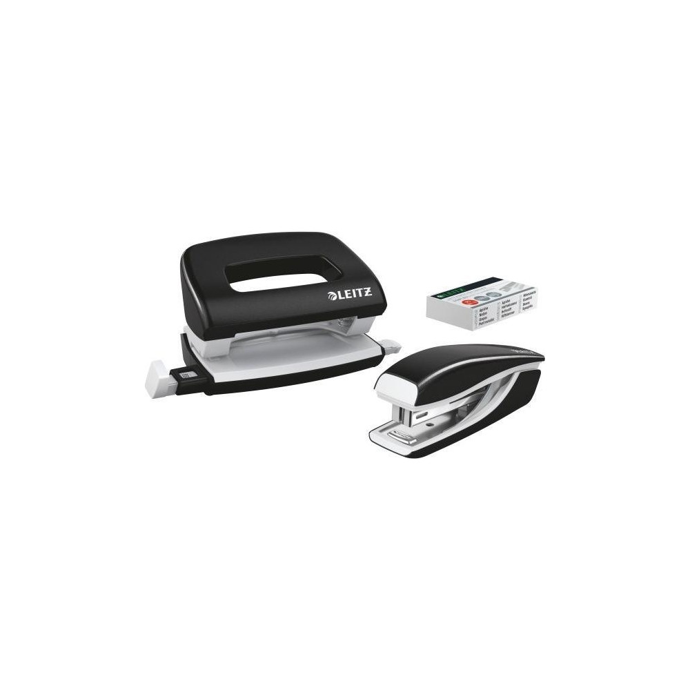 Produktbild för Leitz WOW NeXXt Mini - bordstillbehörsuppsättning - 10 ark - 2 hål - metall - svart