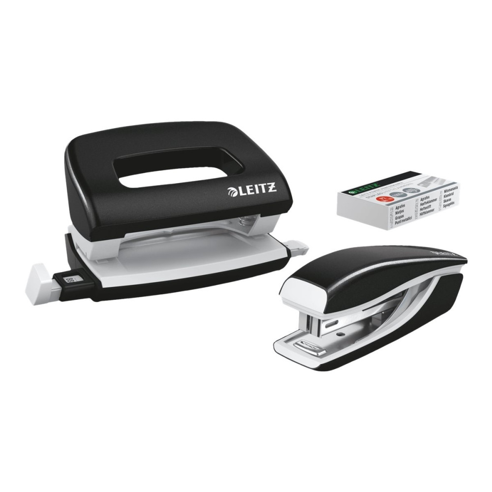 Produktbild för Leitz WOW NeXXt Mini - bordstillbehörsuppsättning - 10 ark - 2 hål - metall - svart