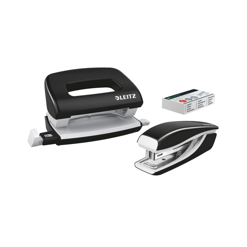 Produktbild för Leitz WOW NeXXt Mini - bordstillbehörsuppsättning - 10 ark - 2 hål - metall - svart