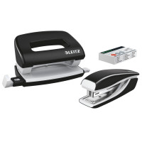 Produktbild för Leitz WOW NeXXt Mini - bordstillbehörsuppsättning - 10 ark - 2 hål - metall - svart