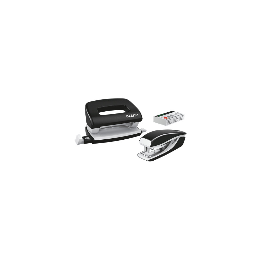 Produktbild för Leitz WOW NeXXt Mini - bordstillbehörsuppsättning - 10 ark - 2 hål - metall - svart